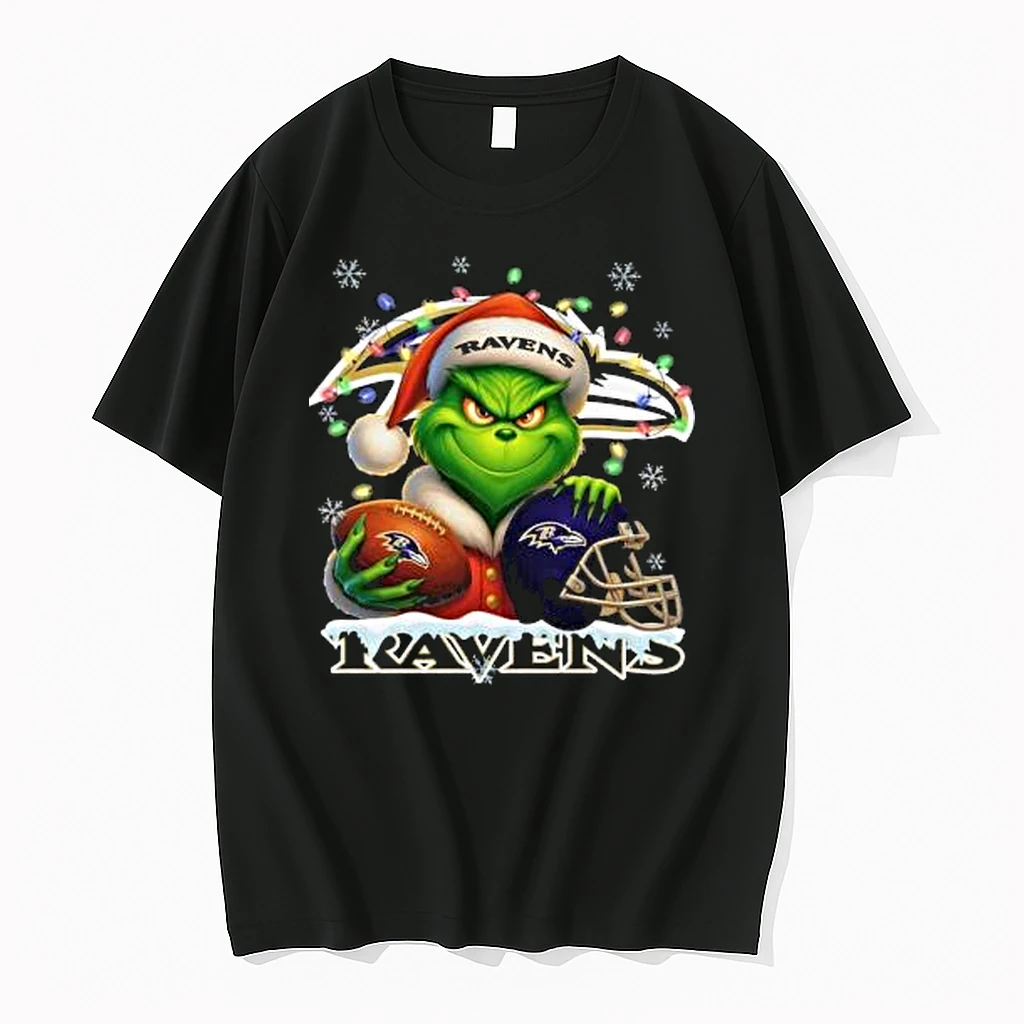 Grinch X Baltimore Ravens Ball And Helmet Merry Christmas Shirts