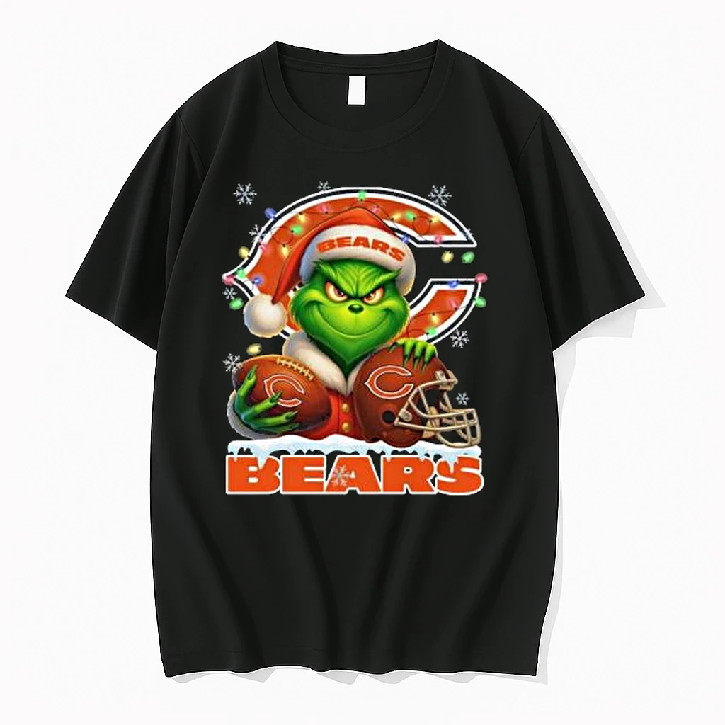 Grinch X Chicago Bears Ball And Helmet Merry Christmas Shirts