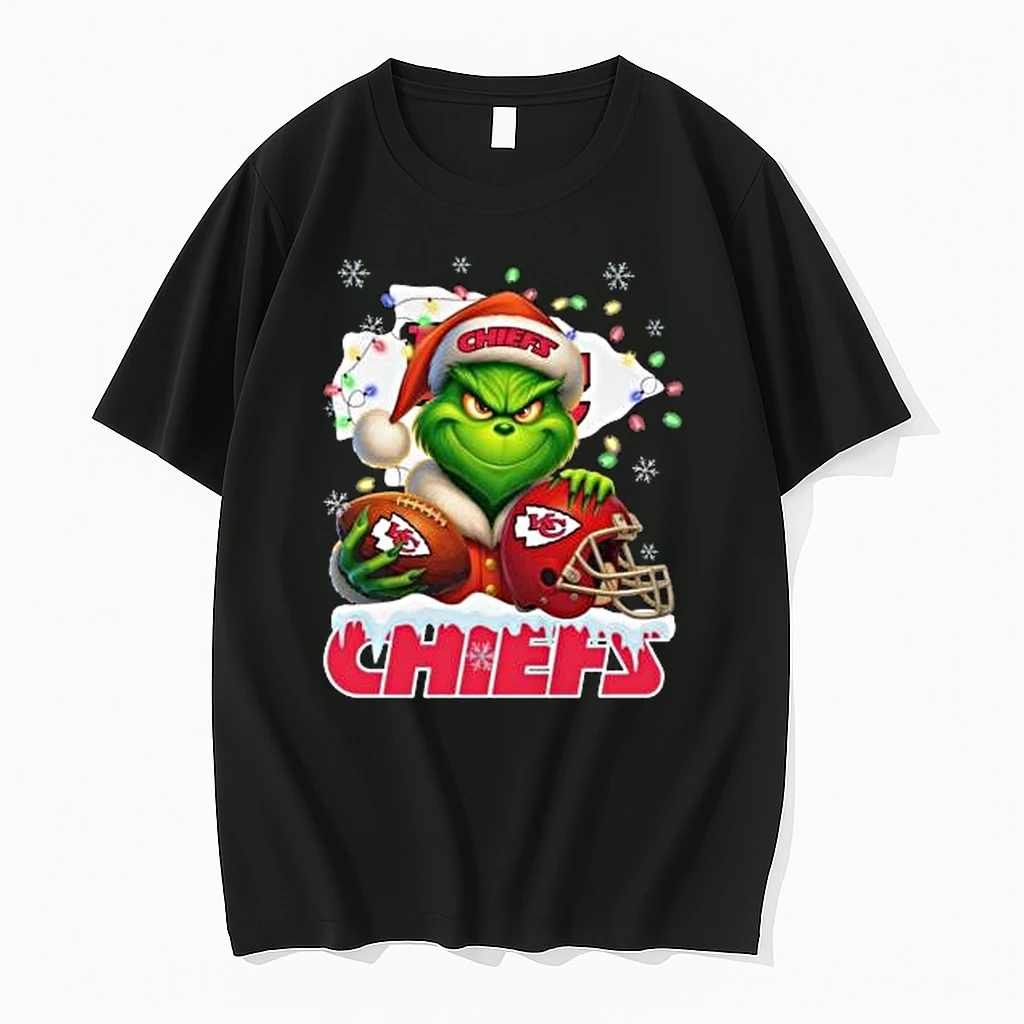 Grinch X Kansas City Chiefs Ball And Helmet Merry Christmas Shirts