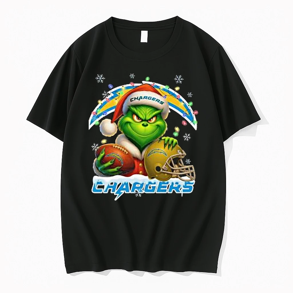 Grinch X Los Angeles Chargers Ball And Helmet Merry Christmas Shirts