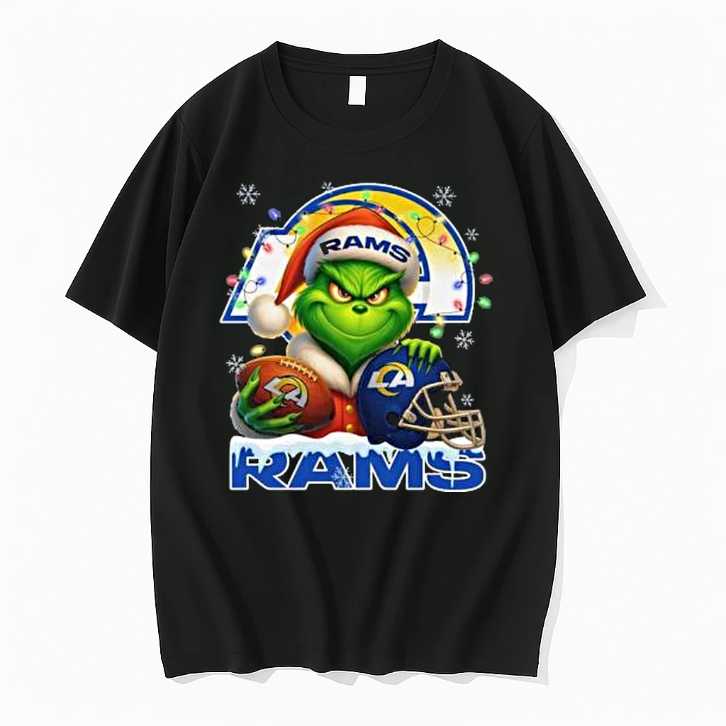 Grinch X Los Angeles Rams Ball And Helmet Merry Christmas Shirts