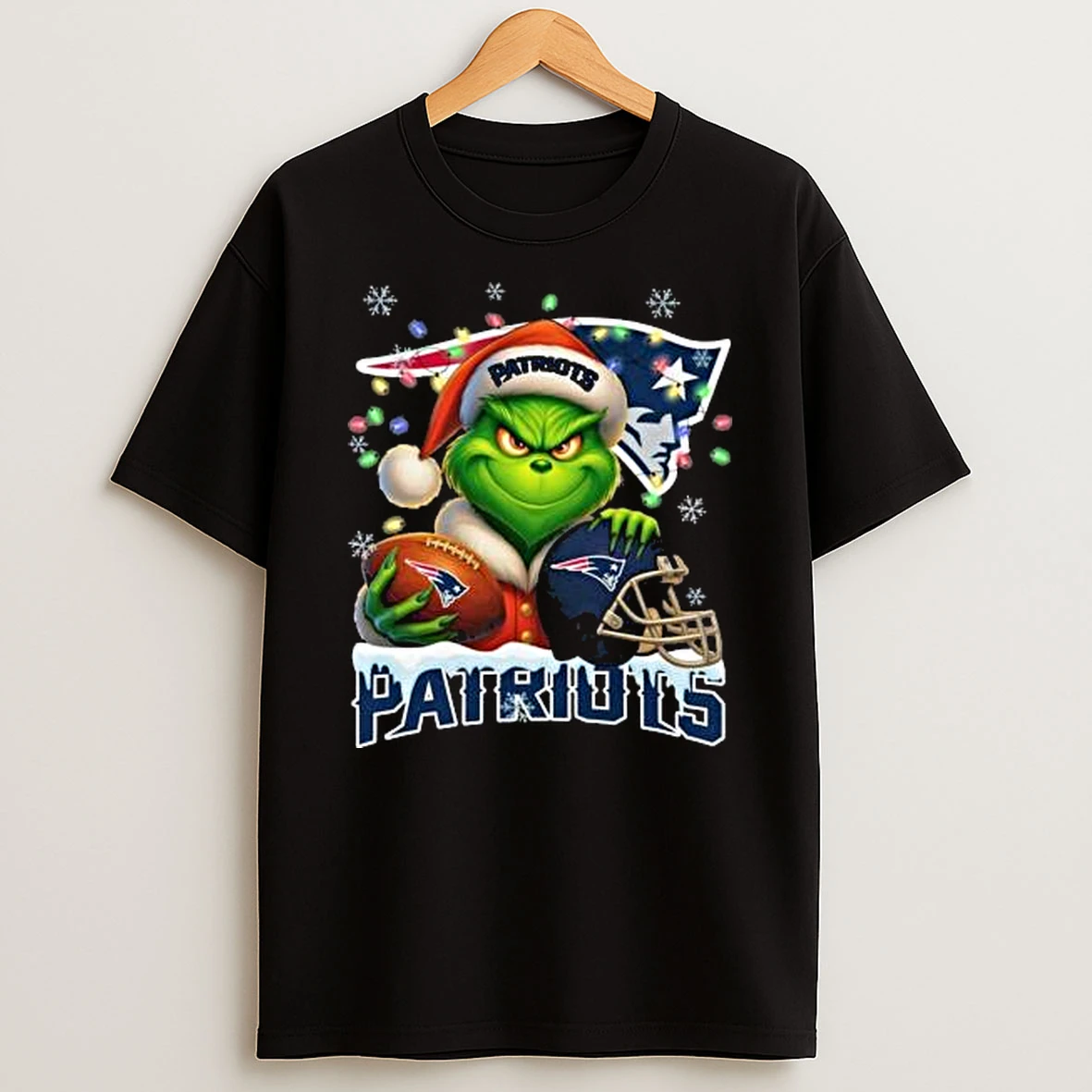 Grinch X New England Patriots Ball And Helmet Merry Christmas Shirts