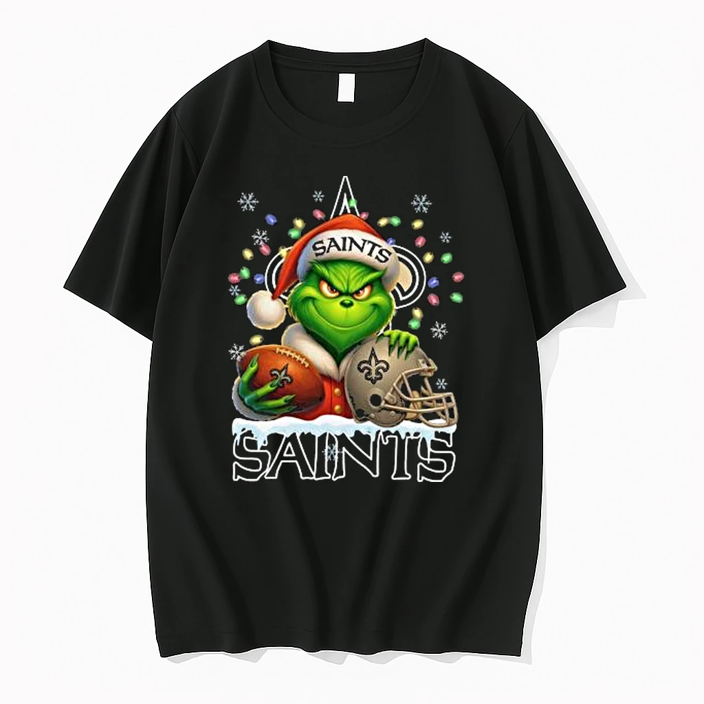 Grinch X New Orleans Saints Ball And Helmet Merry Christmas Shirts