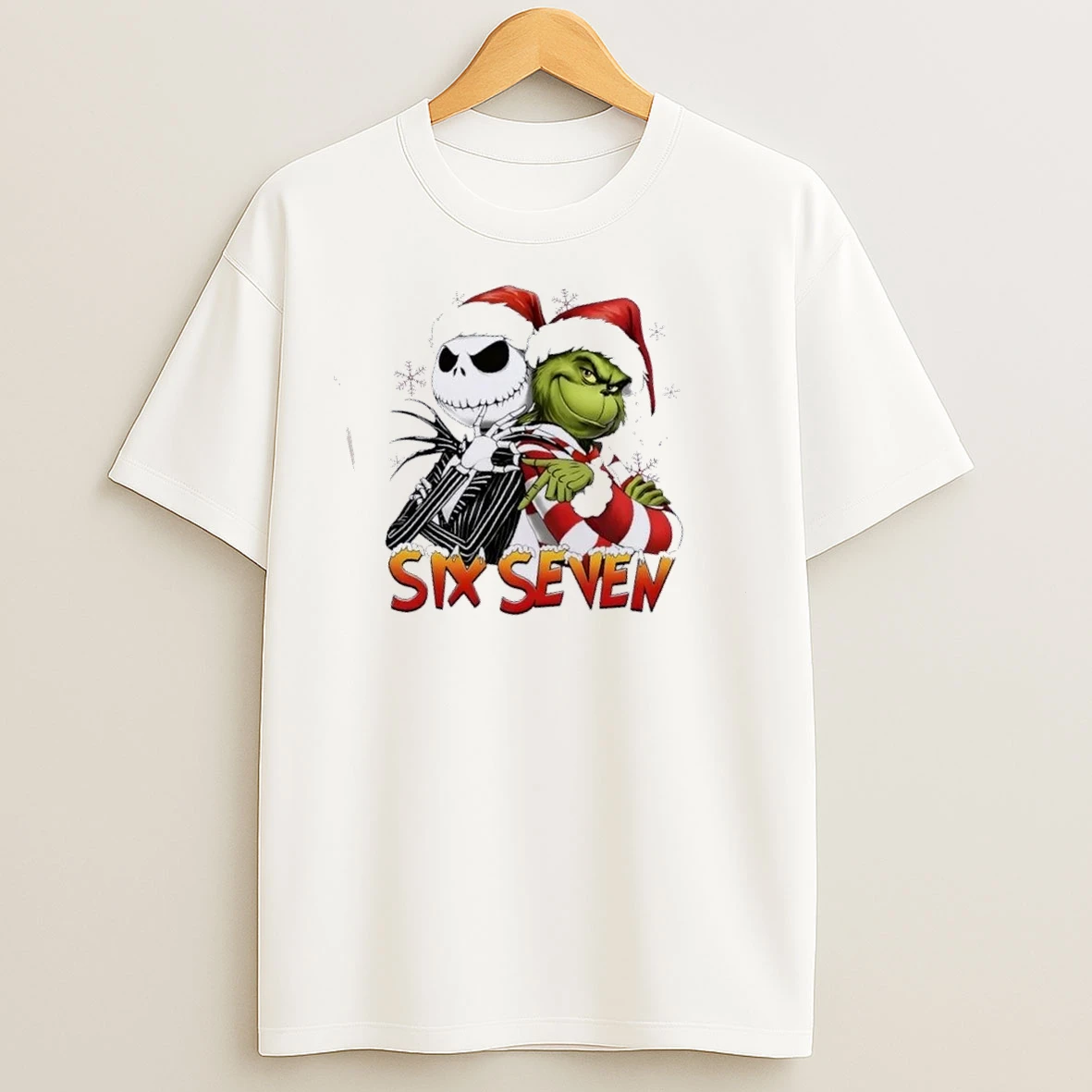 Grinch And Jack Skellington Six Seven Christmas T Shirts