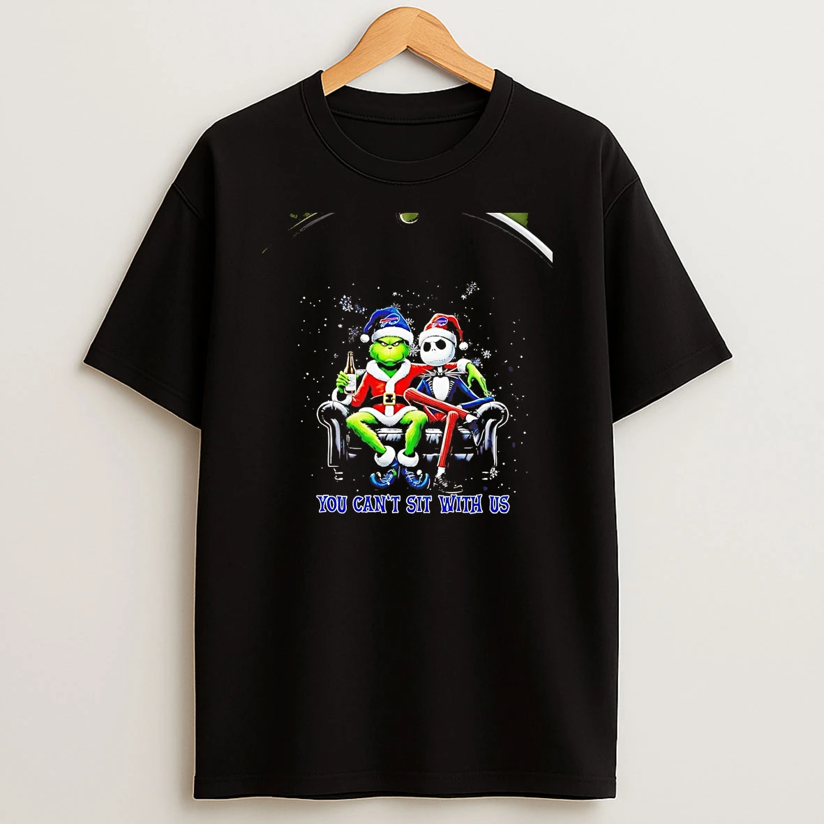 Grinch And Jack Skellington You Cant Sit With Us Buffalo Bills Christmas Chriast Shirts