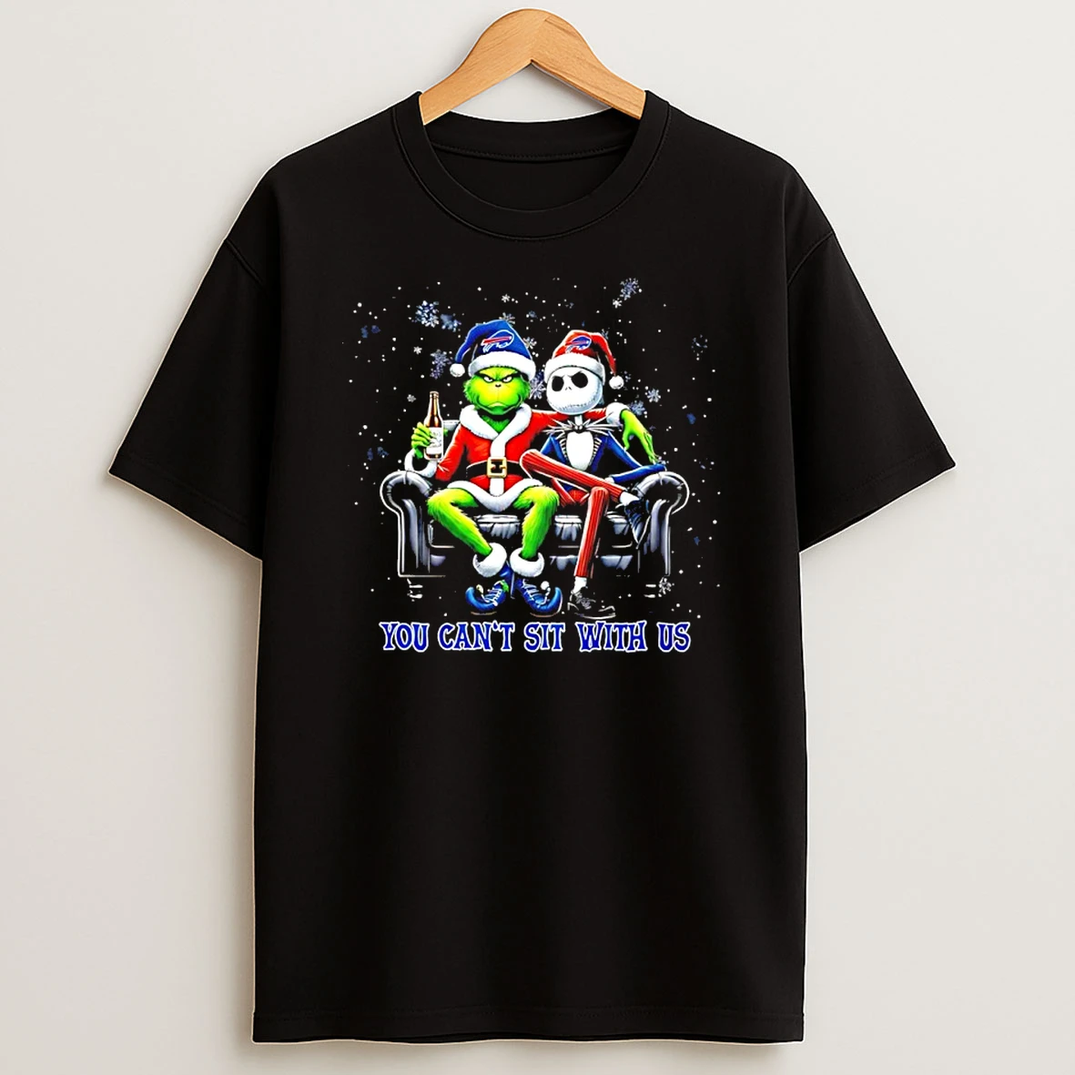 Grinch And Jack Skellington You Cant Sit With Us Christmas Shirts
