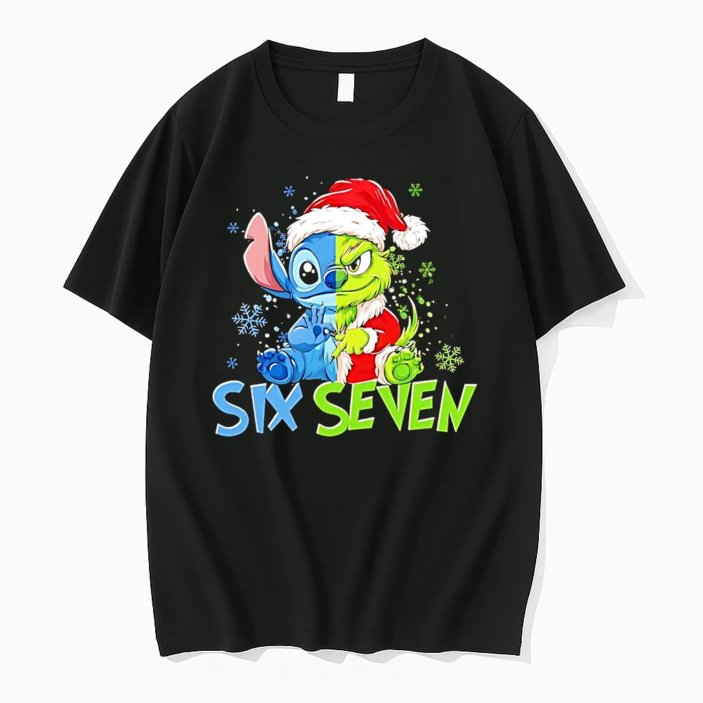 Grinch And Stitch Six Seven Christmas Shirts