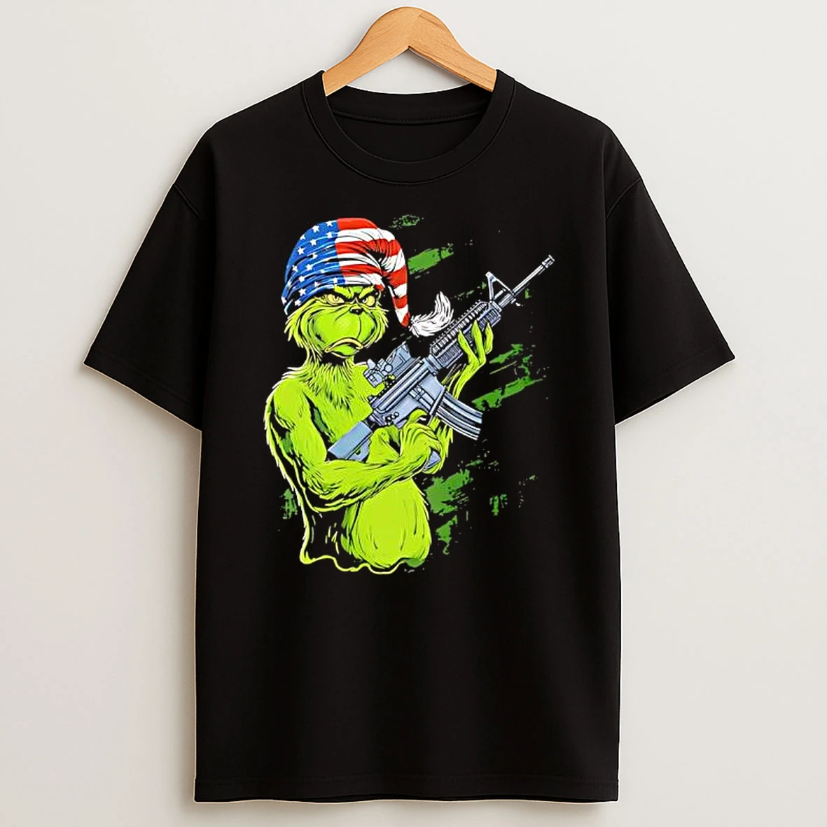 Grinch Assault Rifle Cynical Expression Shirts