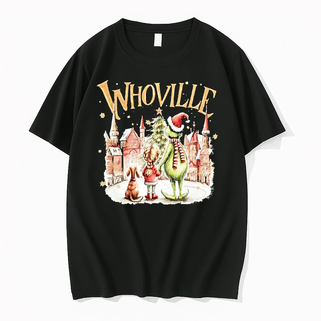 Grinch Children And Dog Whoville University Christmas Shirts