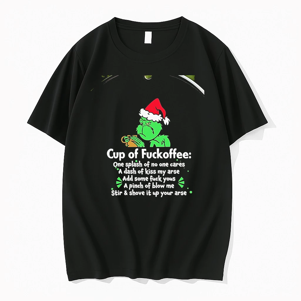 Grinch Cup Of Fuckoffee One Splash Of No One Cares Christmas Chriast Shirts