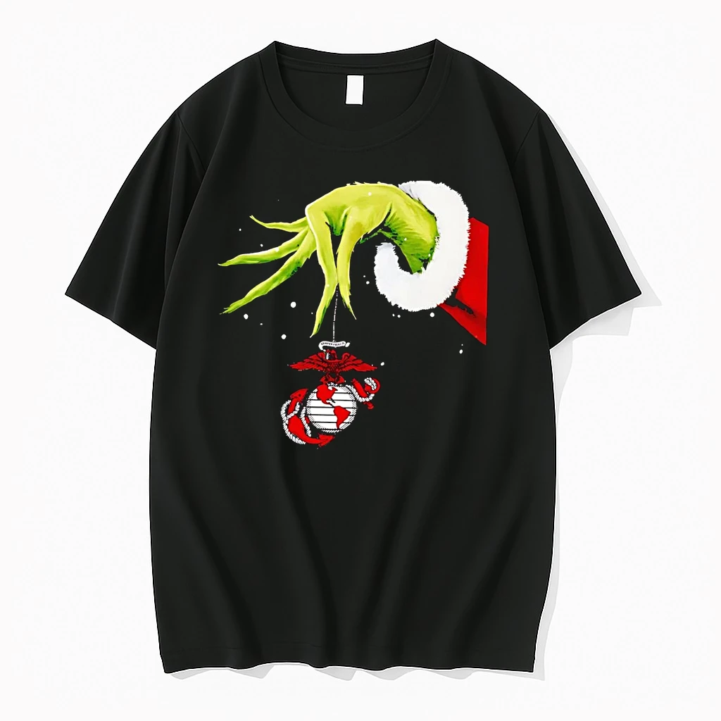 Grinch Hand Holding Us Marines Corps Christmas Shirts
