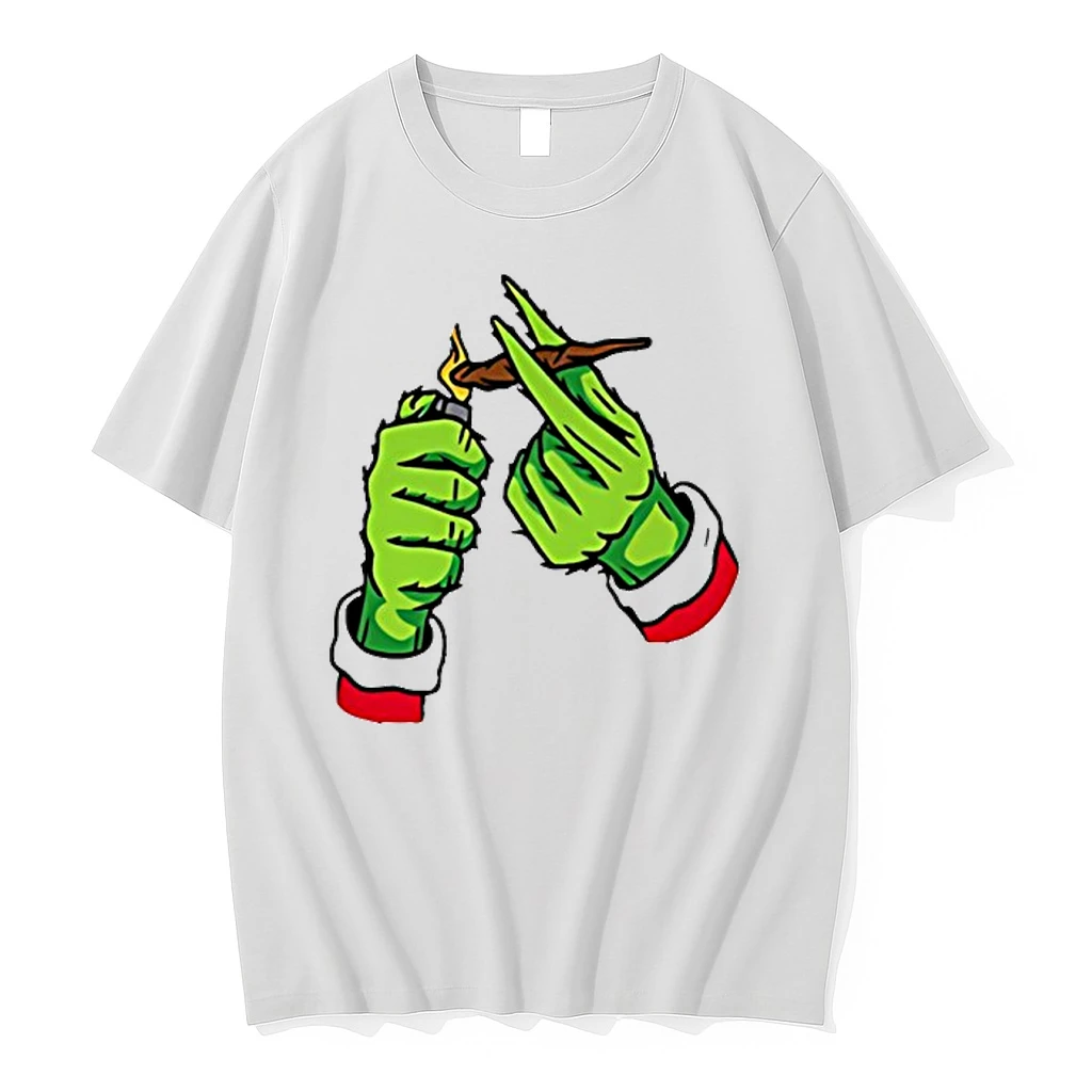 Grinch Hand Smoking Cannabis Christmas Shirts