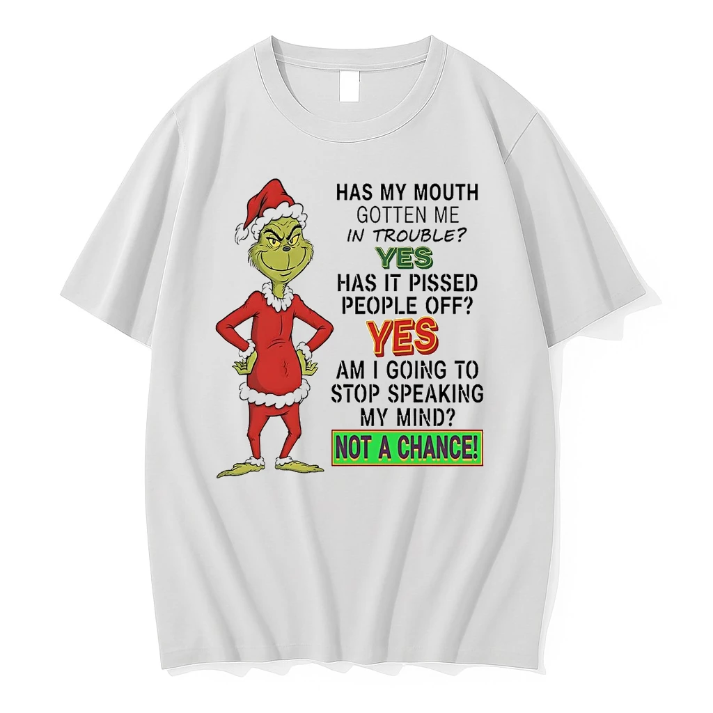 Grinch Has My Mouth Gotten Me In Trouble Not A Chance Christmas Shirts