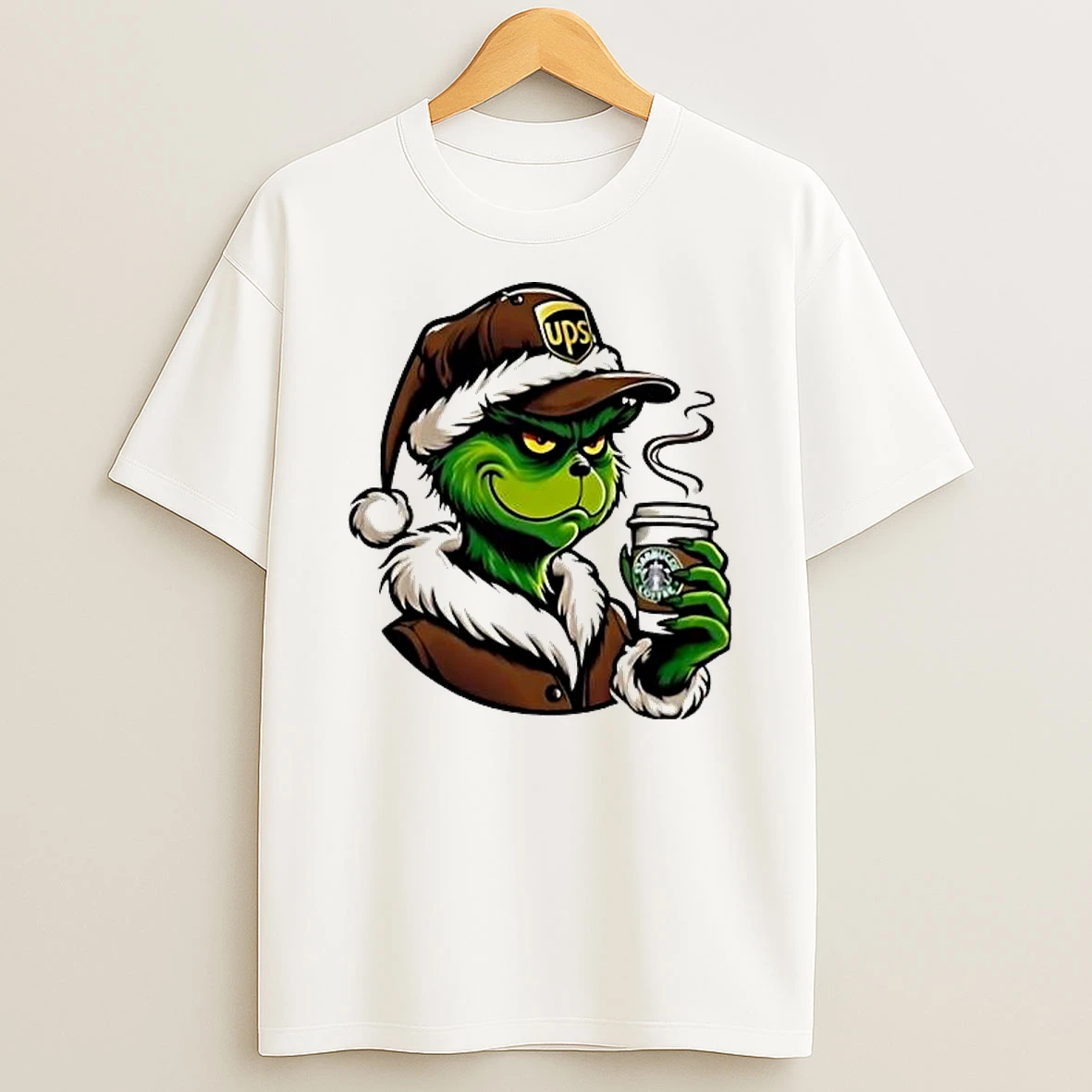 Grinch Hat Santa Ups Coffee Starbucks Shirts