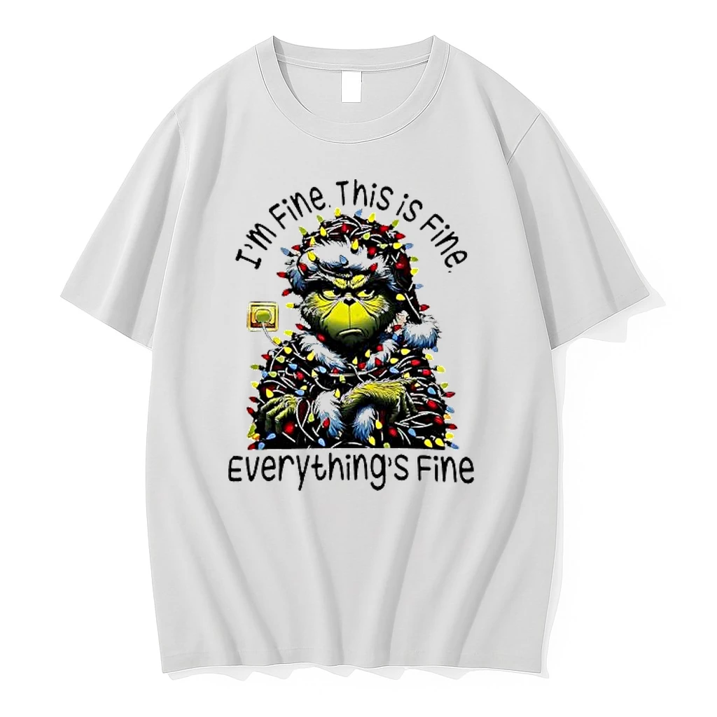Grinch Light Im Fine This Is Fine Everythings Fine Shirts