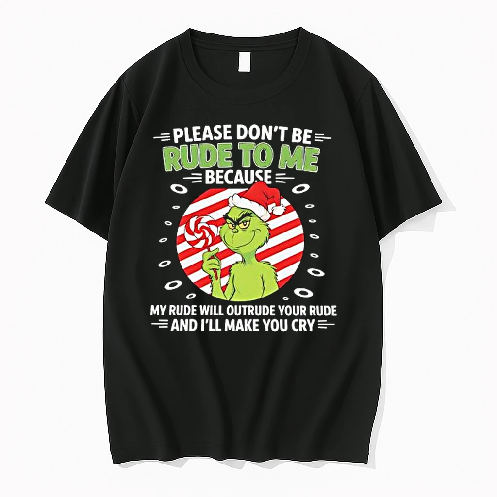 Grinch Please Dont Be Rude To Me Christmas Funny Shirts