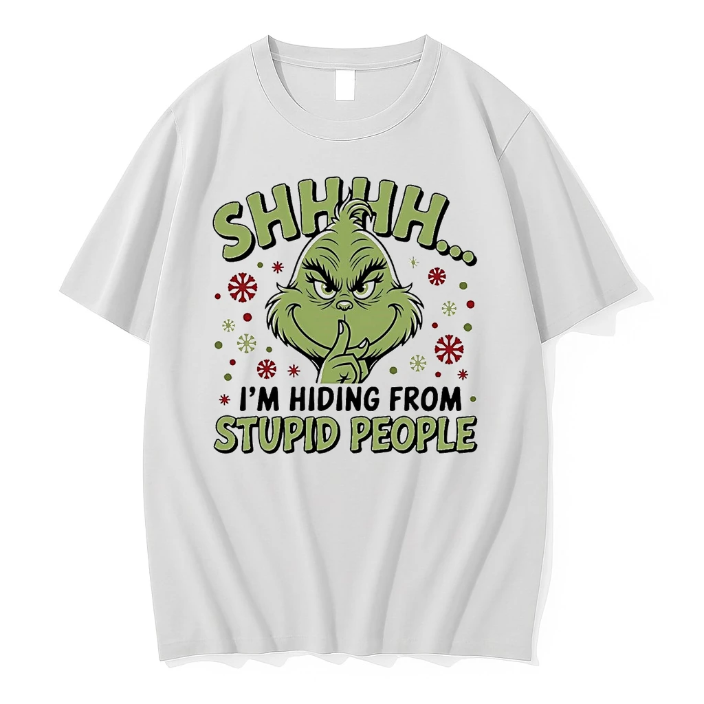 Grinch Shhh Im Hiding From Stupid People Christmas Shirts