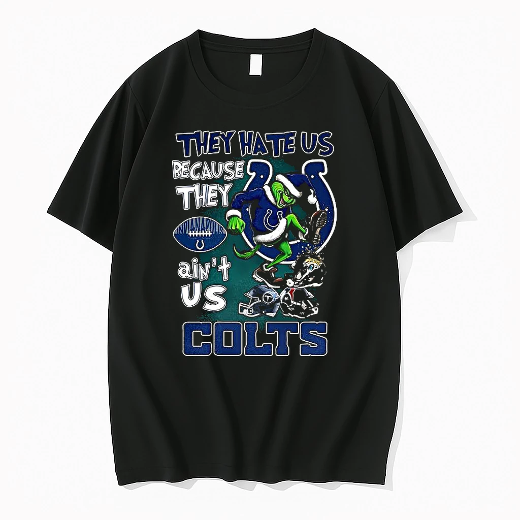 Grinch Steps Helmet They Hate Us Because They Aint Us Indianapolis Colts Christmas Shirts
