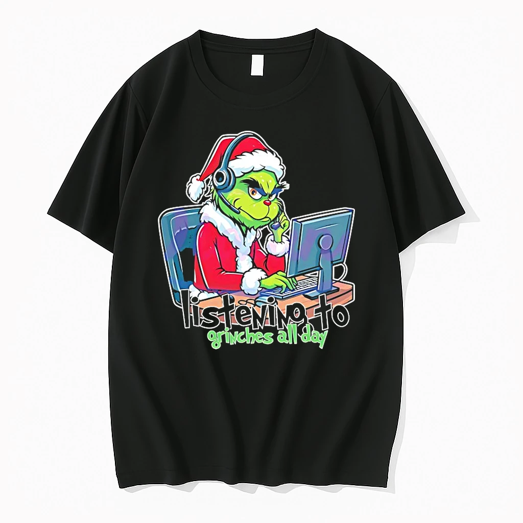 Grinch Telesale Listening To Grinches All Day Christmas Shirts