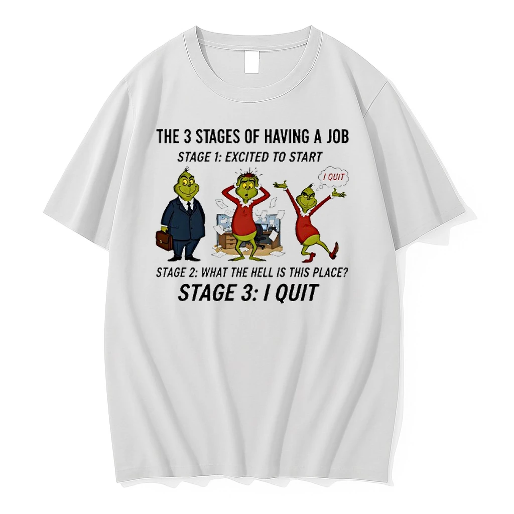 Grinch The 3 Stages Of Having A Job Shirts