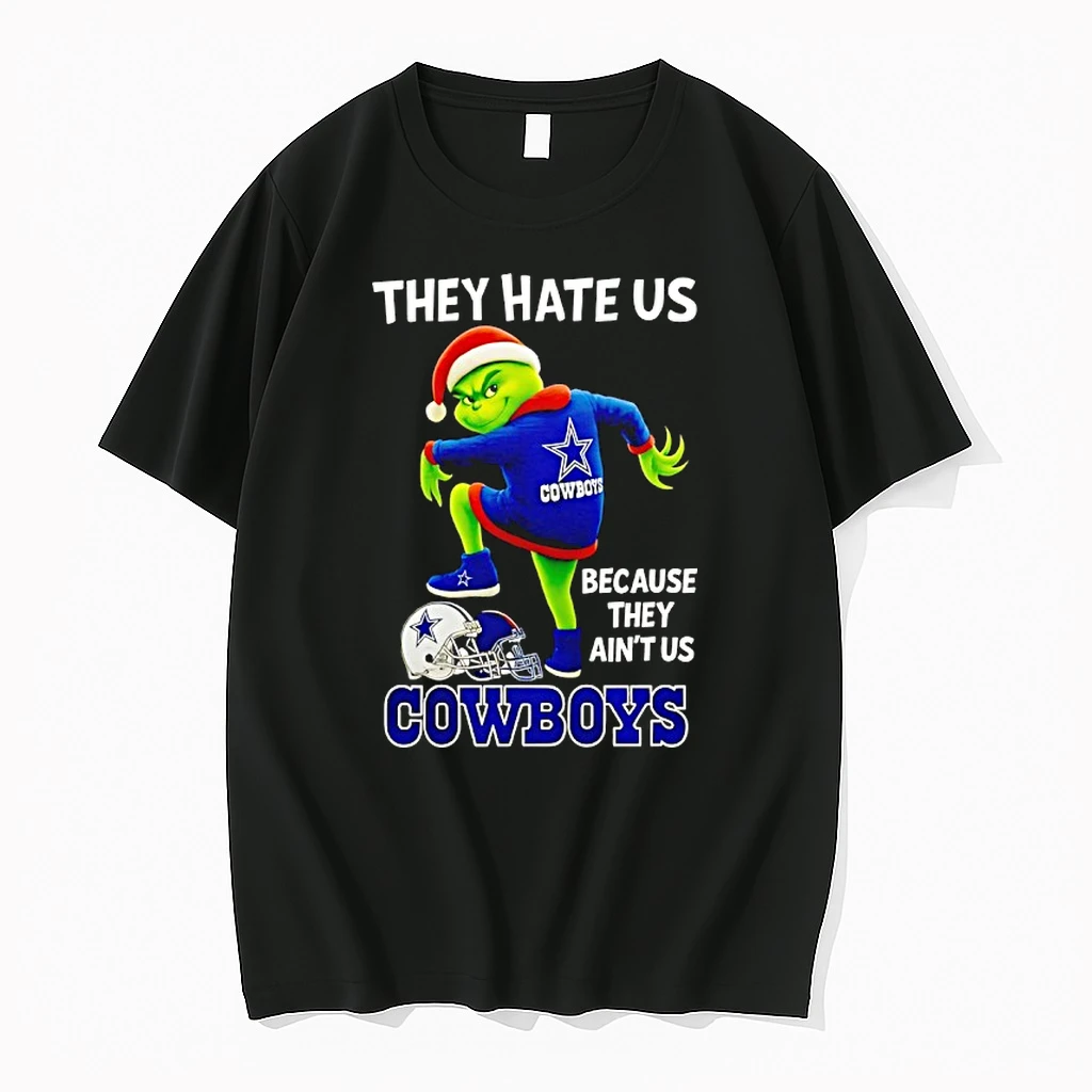 Grinch Wearing Santa Hat They Hate Us Because They Aint Us Dallas Cowboys Shirts