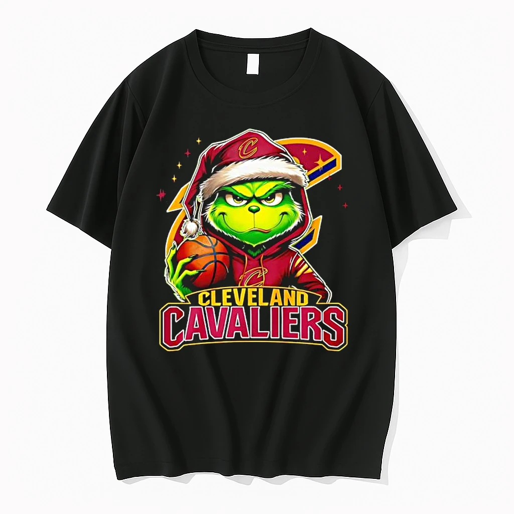 Grinch Wearing Santa X Cleveland Cavaliers Hat Christmas Shirts