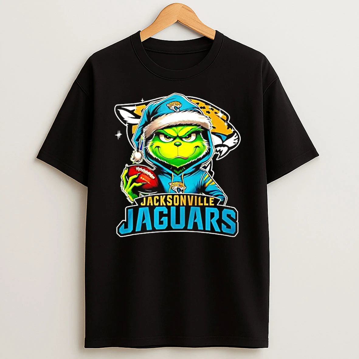 Grinch Wearing Santa X Jacksonville Jaguars Hat Christmas Shirts