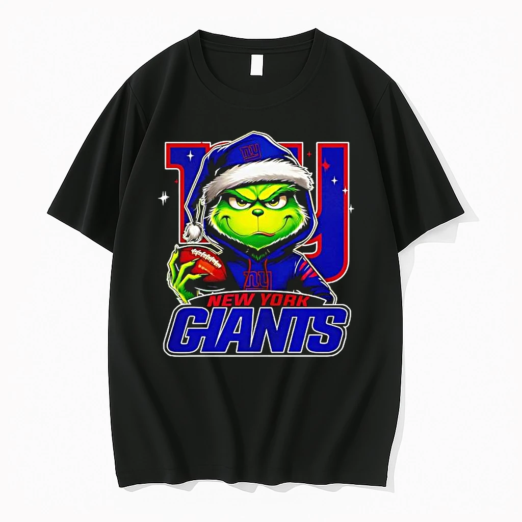 Grinch Wearing Santa X New York Giants Hat Christmas Shirts