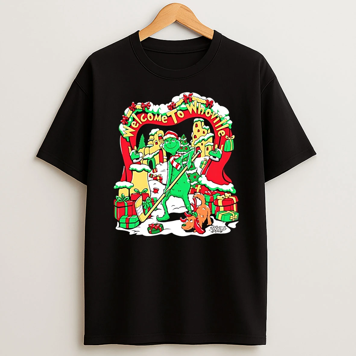 Grinch Welcome To Whoville Hockey Christmas Shirts