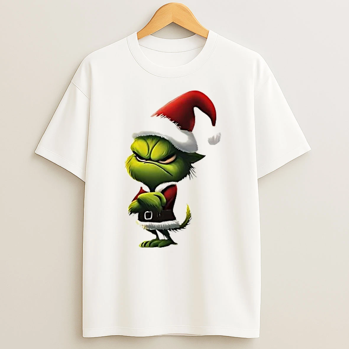Grinch With Christmas Hat Art Shirts