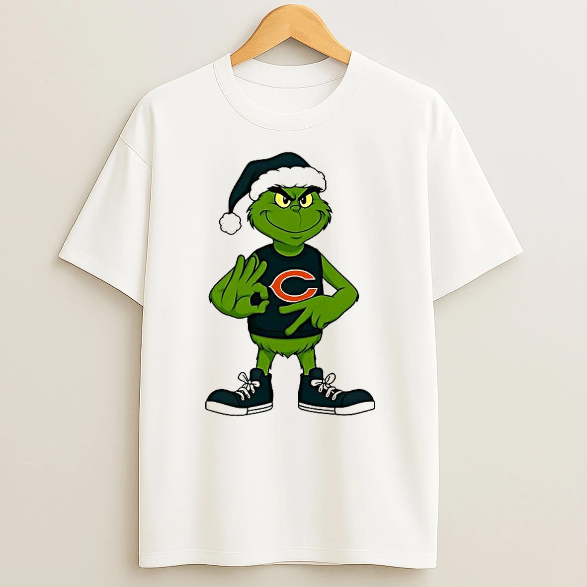 Grinch X Chicago Bears Football Six Seven Meme Christmas Shirts