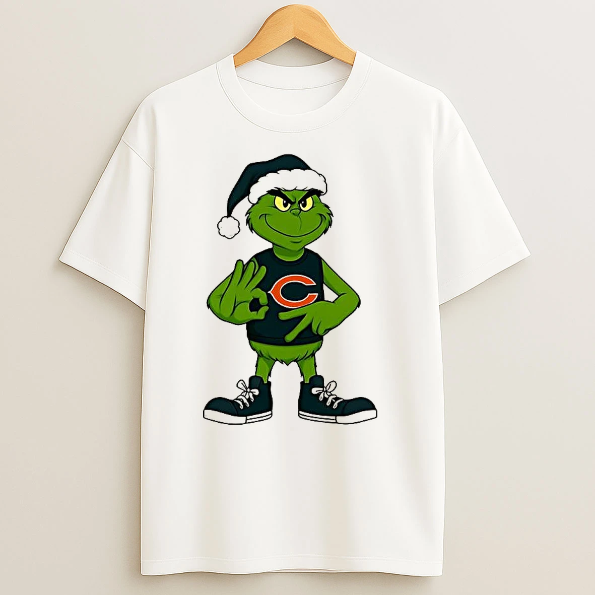 Grinch X Chicago Bears Football Six Seven Meme Christmas T Shirts