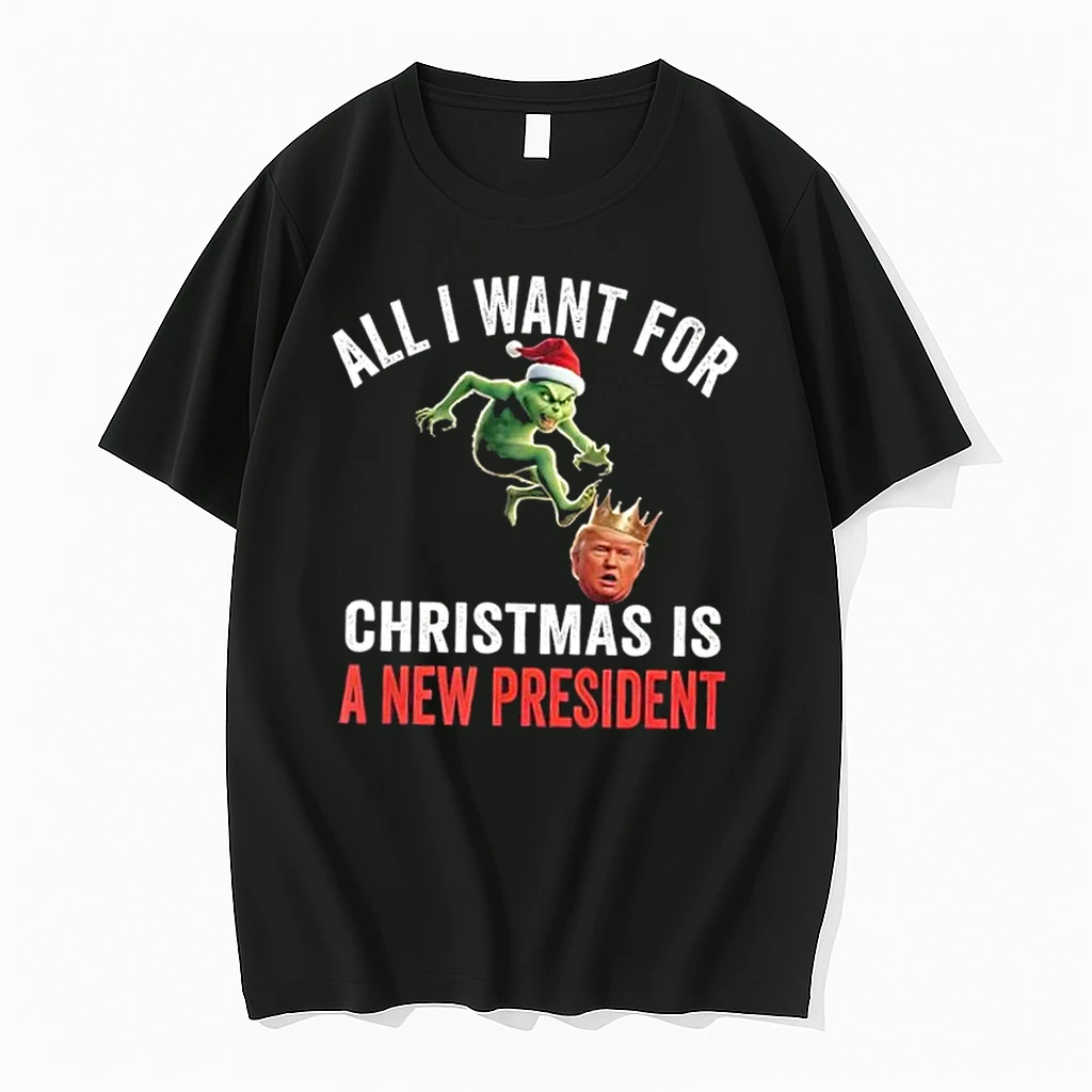 Grinch X Trump Head All I Want For Christmas Is A New President Shirts
