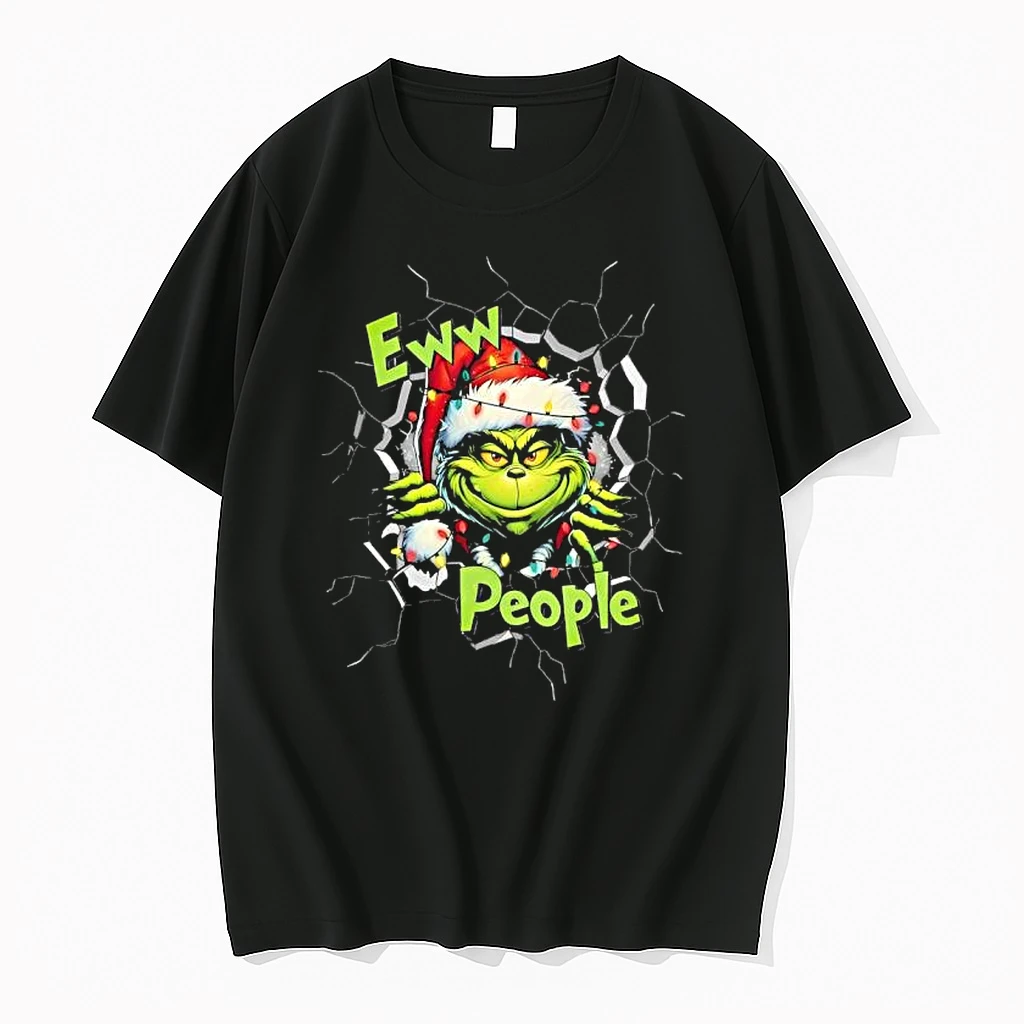 Grinchew Eww People Funny Christmas Lights Design Graphic Shirts