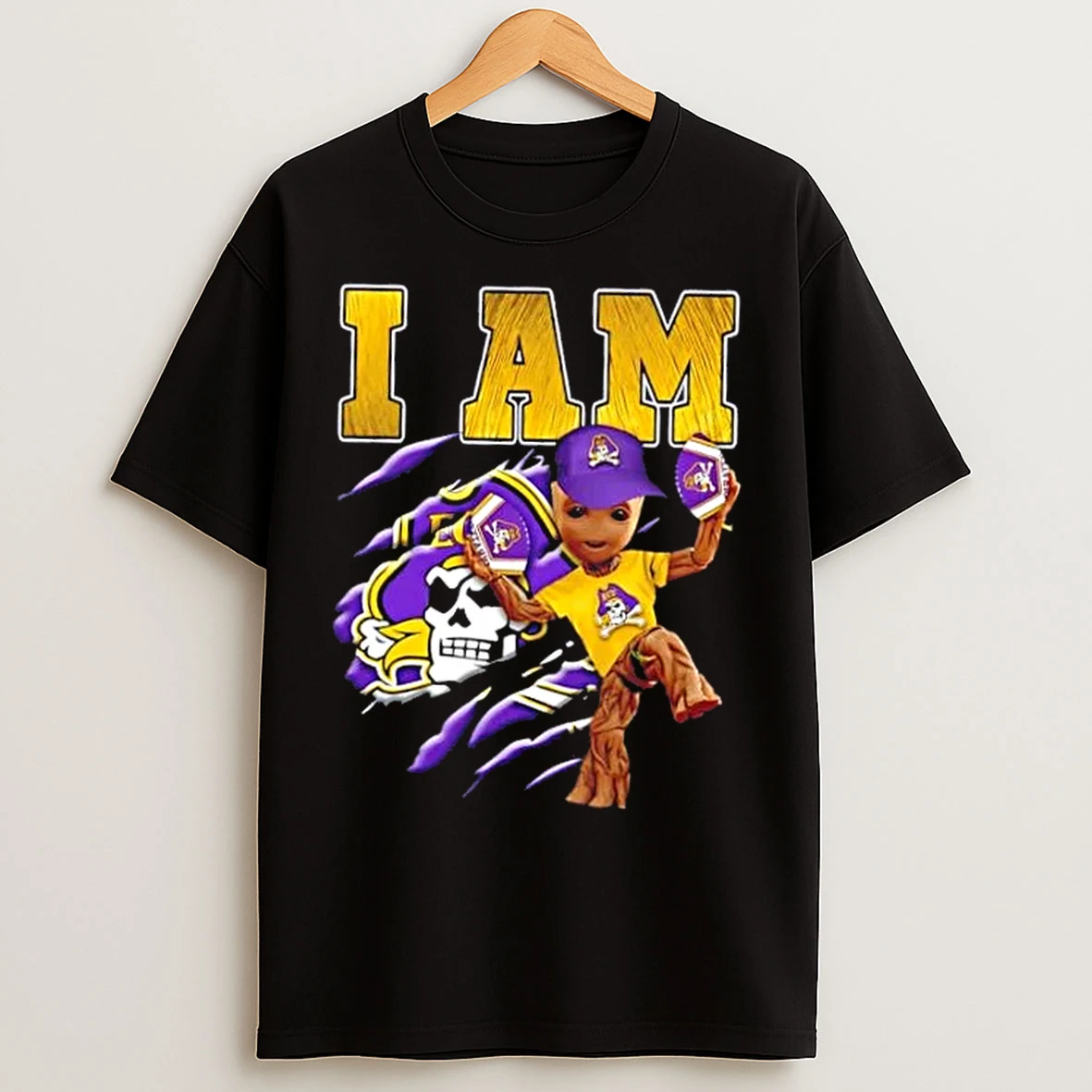 Groot I Am East Carolina Pirates Fan T Shirts