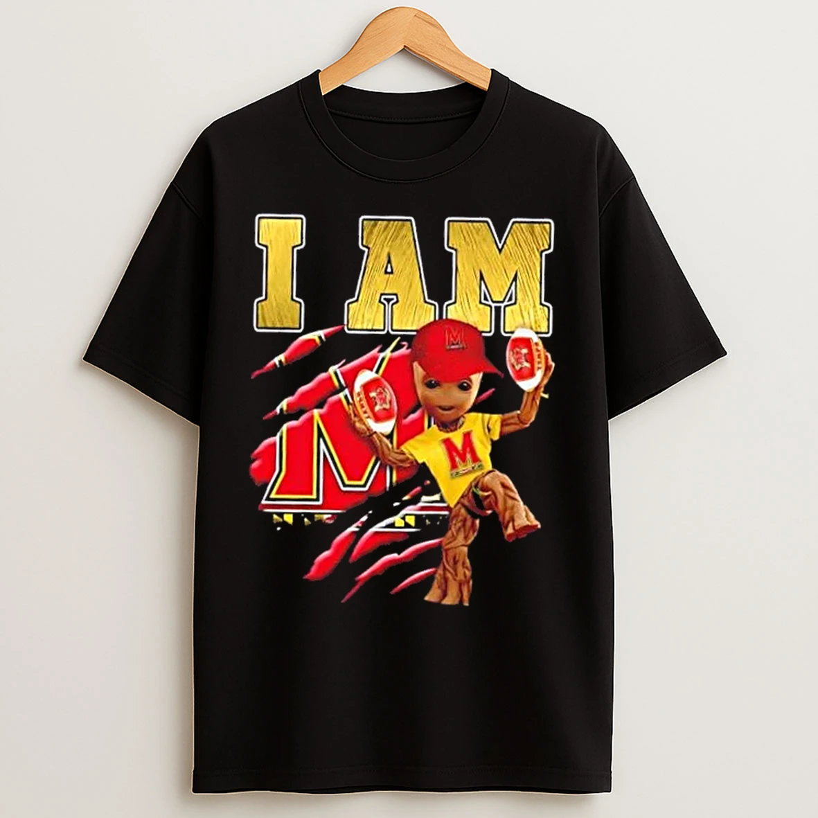 Groot I Am Maryland Terrapins Fan T Shirts