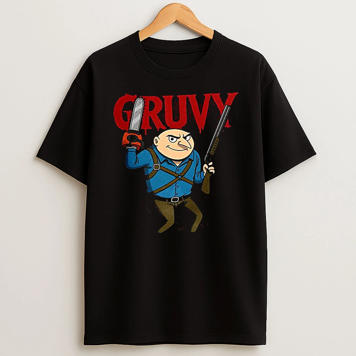 Gruvy Gru X Groovy Chainsaw And Shotgun Shirts
