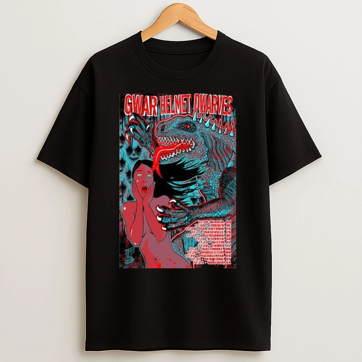 Gwar Helmet Dwarves November 2025 Circle Black T Shirts
