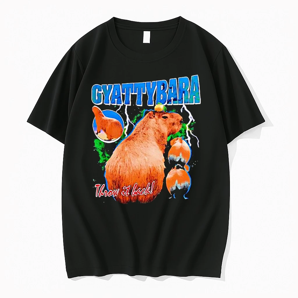 Gyattybara Capybaras Throw It Back Graphic Shirts