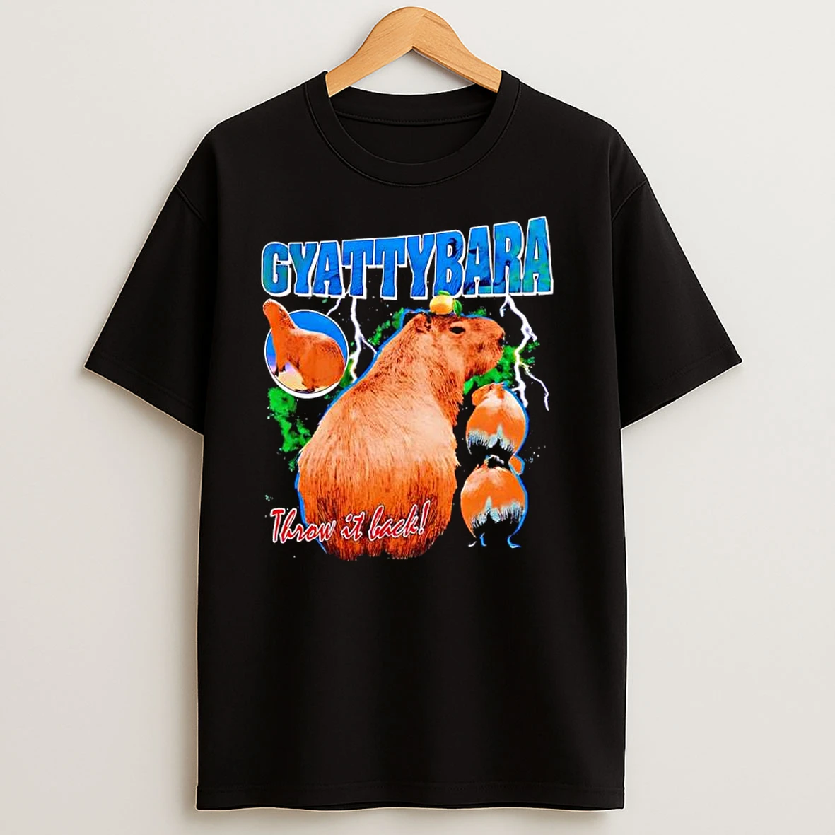 Gyattybara Capybaras Throw It Back Graphic T Shirts