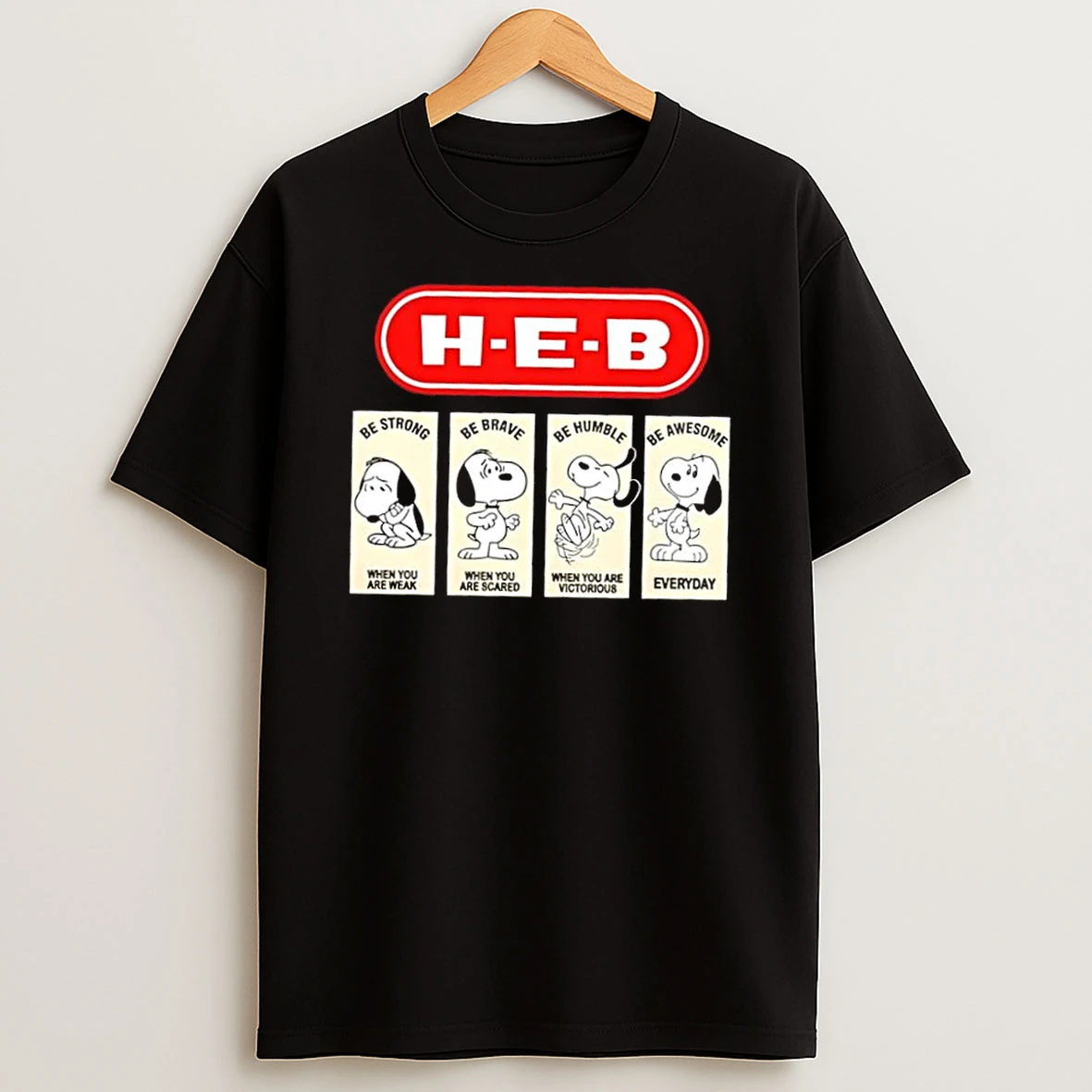 H E B X Snoopys Emotional States Shirts