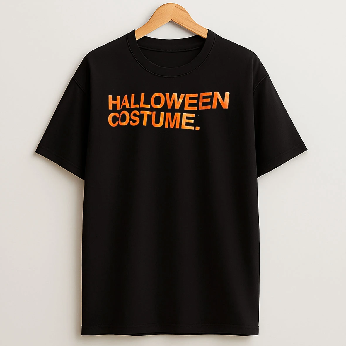 Halloween Costume Orange Text T Shirts