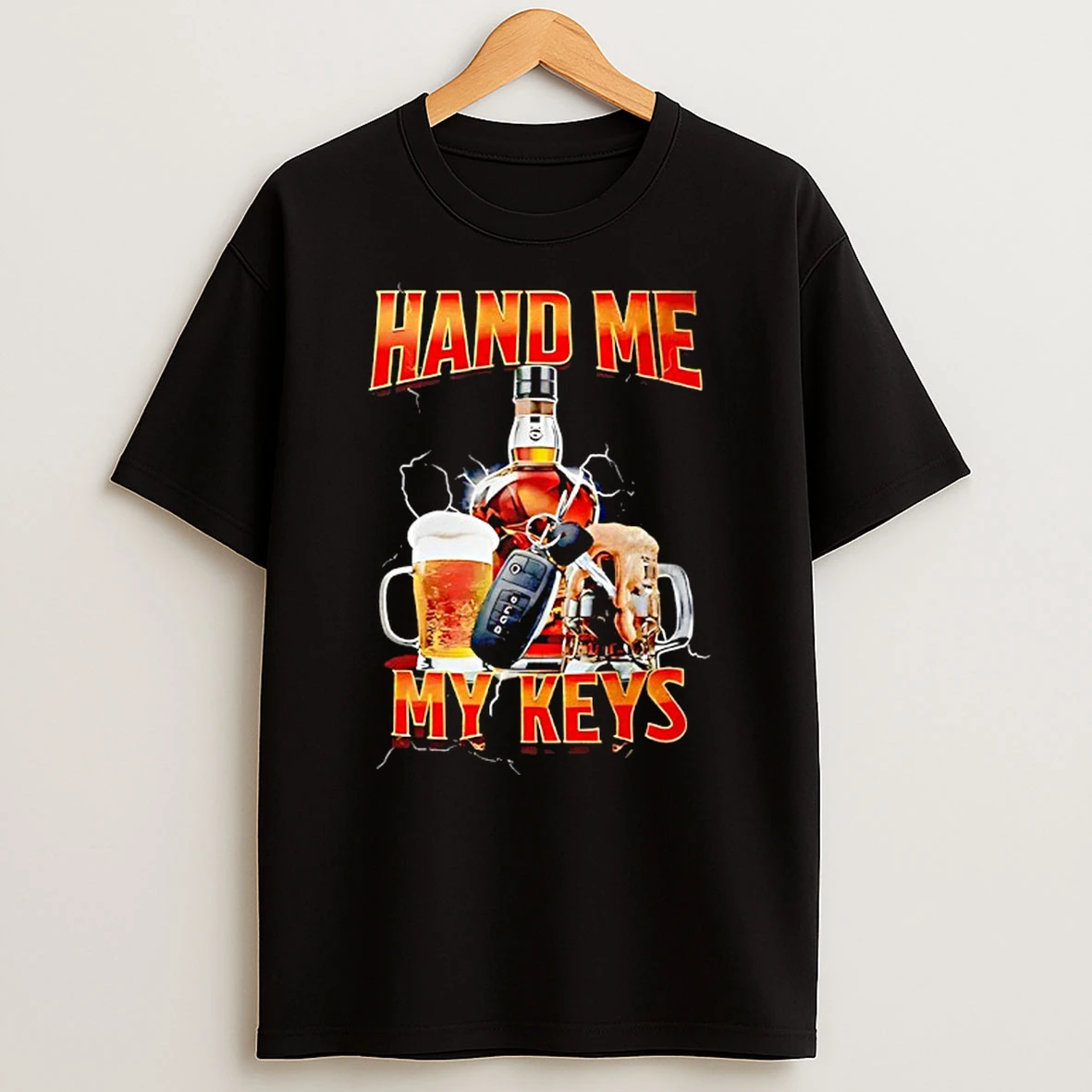 Hand Me The Keys Beer Lightning Graphic Shirts