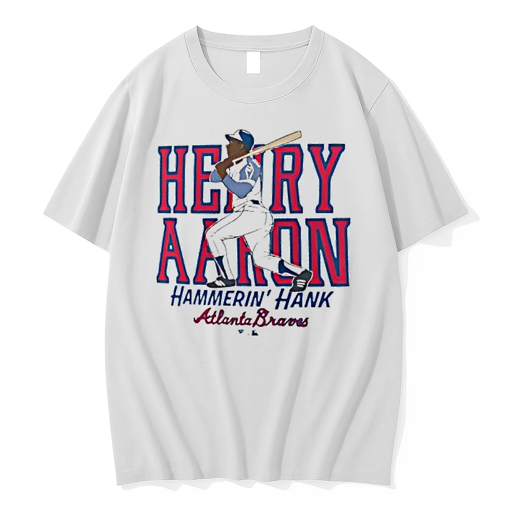 Hank Aaron Hammerin Hank Atlanta Braves Cooperstown Player Shirts