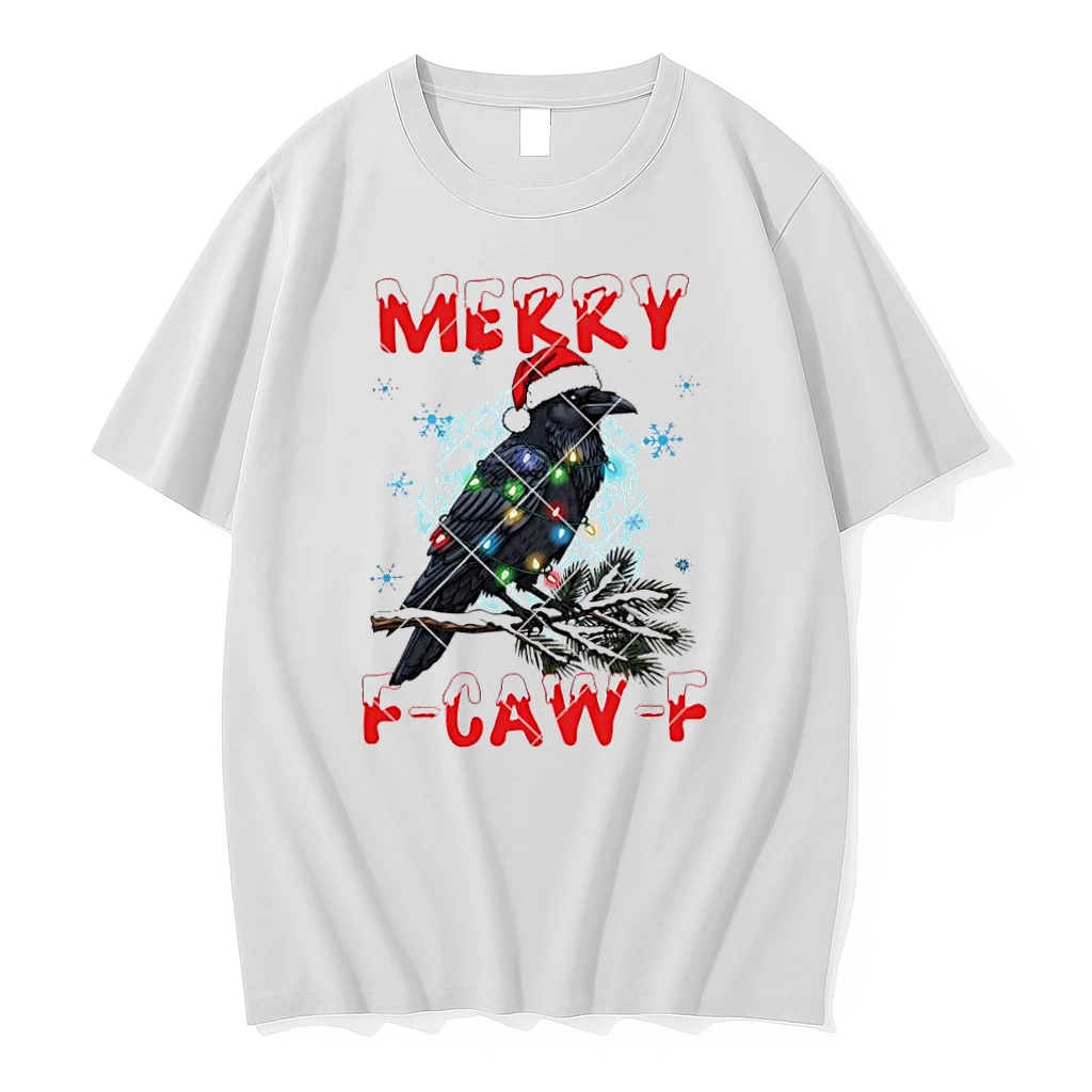 Happy Christmas Black Raven String Light Shirts