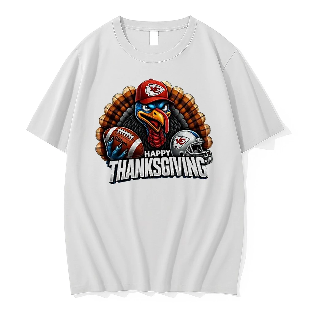 Happy Thanksgiving Kansas City Chiefs Turkey Graphic Shirts