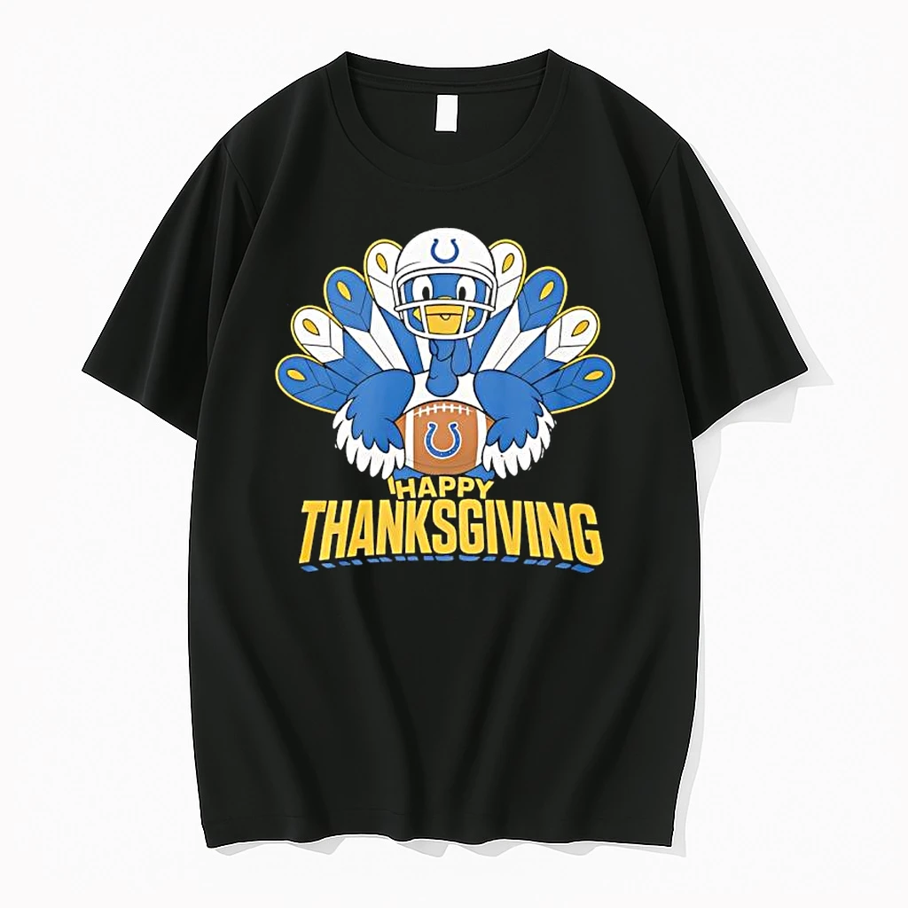 Happy Thanksgiving Turkey Wearing Indianapolis Colts Horseshoe Logo Shirts