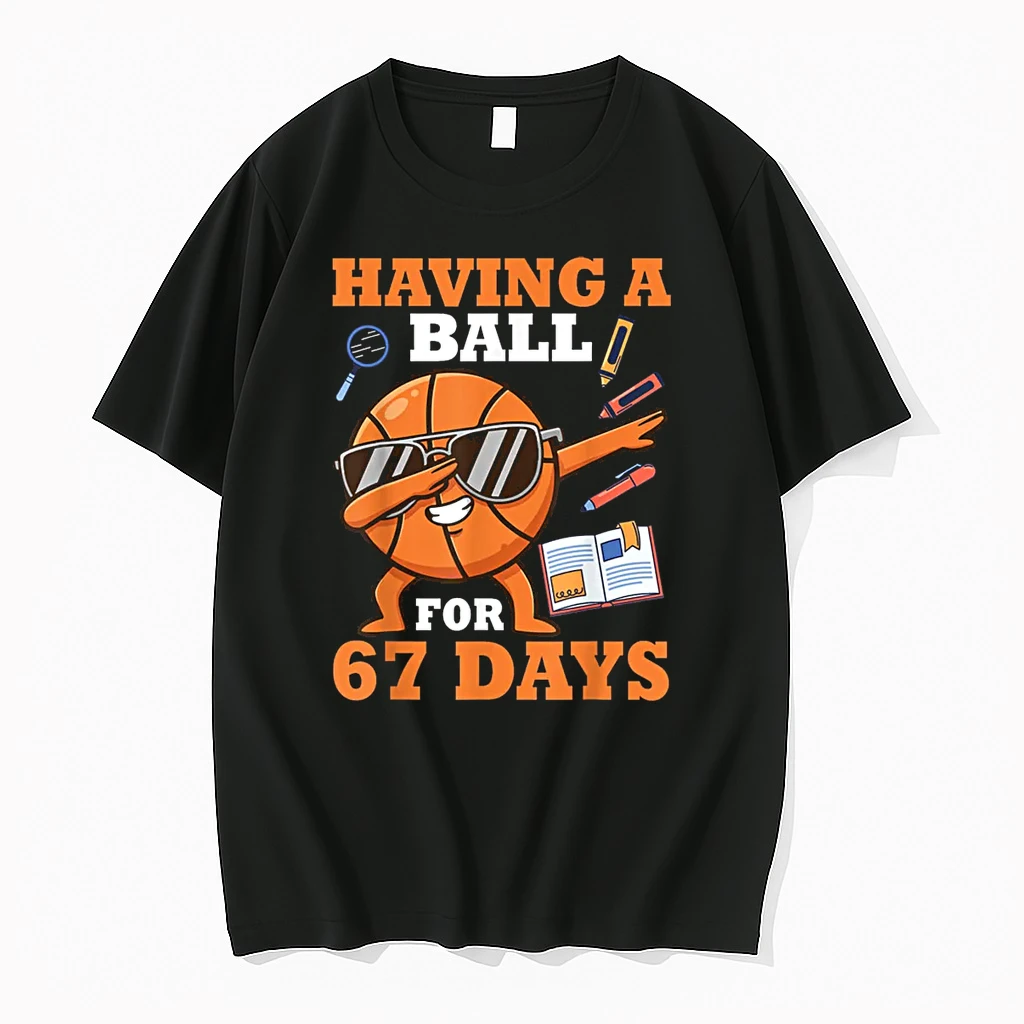 Having A Ball For 67 Days Dabbing Basketball Player Student Shirts