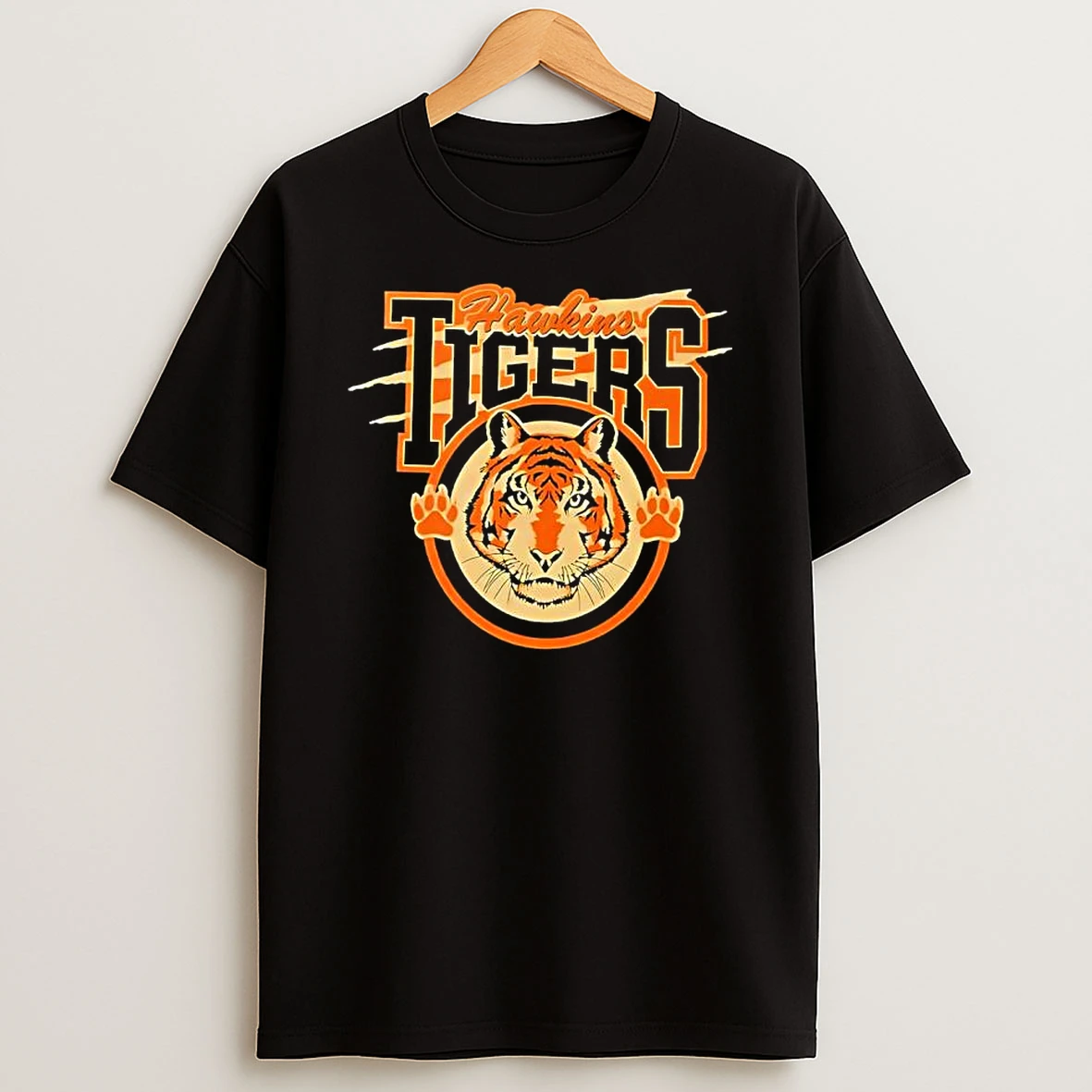 Hawkins Tigers Stranger Things Vintage Black Shirts
