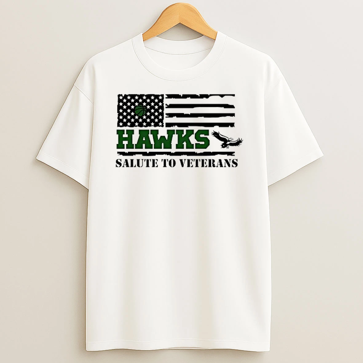 Hawks Salute To Veterans American Flag Retro Shirts